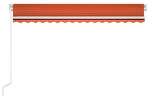 Ręcznie zwijana markiza z LED, 400x300 cm, pomarańczowo-brązowa