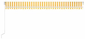 Ręcznie zwijana markiza z LED, 600 x 300 cm, żółto-biała