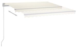 Ręcznie zwijana markiza z LED, 450x350 cm, kremowa
