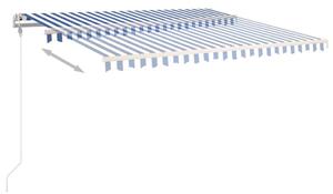 Automatycznie zwijana markiza, 450x350 cm, niebiesko-biała