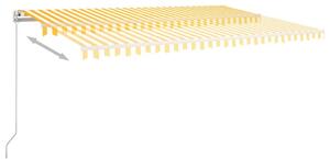 Ręcznie zwijana markiza, 500x350 cm, żółto-biała