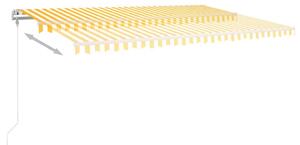 Automatycznie zwijana markiza, 500x350 cm, żółto-biała
