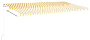 Ręcznie zwijana markiza, 600x350 cm, żółto-biała