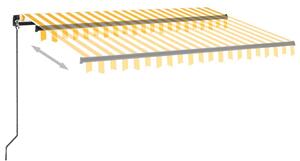 Ręcznie zwijana markiza z LED, 350 x 250 cm, żółto-biała