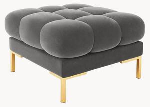Puf Bali Light Grey & Gold Metal