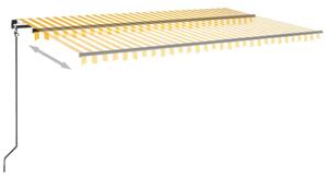 Ręcznie zwijana markiza z LED, 500x350 cm, żółto-biała