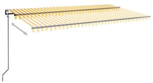 Automatycznie zwijana markiza, 600x350 cm, żółto-biała