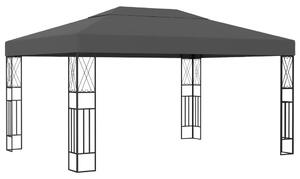 Altana ze sznurem lampek LED, 3x4 m, antracytowa tkanina
