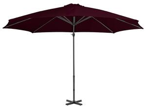 Parasol wiszący z aluminiowym słupkiem, 300 cm, czerwony