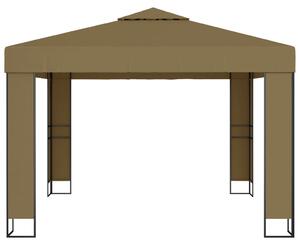 Altana z podwójnym dachem, 3x3x2,7 m, taupe, 180 g/m²