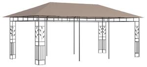 Altana ogrodowa z moskitierą, 6x3x2,73 m, kolor taupe, 180 g/m²