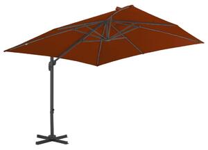 Parasol wiszący z aluminiowym słupkiem, 300x300 cm, terakota