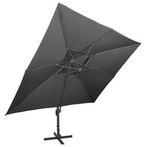 Parasol ogrodowy Cantilever z podwójnym blatem, antracytowy 400x300 cm