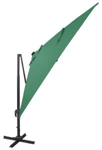 Parasol wiszący z LED i słupkiem, zielony, 300 cm