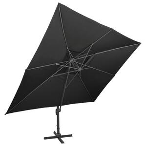 Parasol ogrodowy Cantilever z podwójnym blatem, czarny, 400x300 cm
