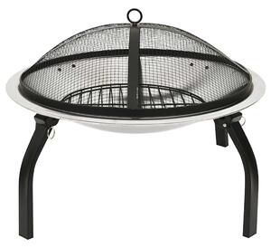 Palenisko i grill 2-w-1, z pogrzebaczem, 56x56x49 cm, stal