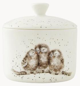 Pojemnik do przechowywania z porcelany kostnej Owls