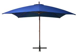 Parasol ogrodowy wiszący, jodłowy słupek, niebieski, 3x3 m