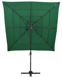 4-poziomowy parasol na aluminiowym słupku, zielony, 250x250 cm