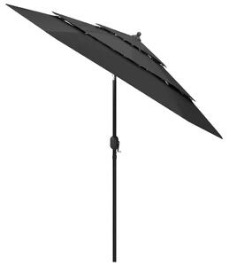 3-poziomowy parasol na aluminiowym słupku, antracytowy, 2,5 m
