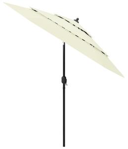 3-poziomowy parasol na aluminiowym słupku, piaskowy, 2,5 m