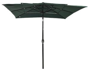 3-poziomowy parasol na aluminiowym słupku, zielony, 2,5x2,5 m