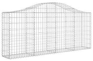 Kosze gabionowe, 2 szt, 200x30x80/100 cm, galwanizowane żelazo