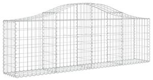 Kosze gabionowe, 2 szt, 200x30x60/80 cm, galwanizowane żelazo