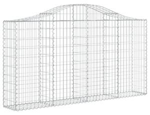 Kosze gabionowe, 2 szt, 200x30x100/120 cm, galwanizowane żelazo