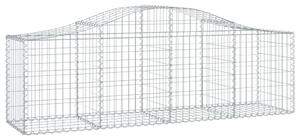 Kosze gabionowe, 2 szt, 200x50x60/80 cm, galwanizowane żelazo