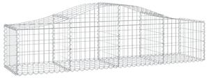 Kosze gabionowe, 2 szt, 200x50x40/60 cm, galwanizowane żelazo