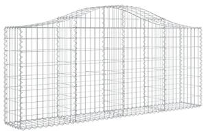 Kosze gabionowe, 6 szt, 200x30x80/100 cm, galwanizowane żelazo