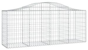 Kosze gabionowe, 2 szt, 200x50x80/100 cm, galwanizowane żelazo