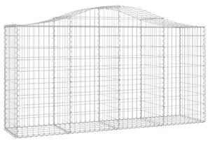 Kosze gabionowe, 2 szt, 200x50x100/120 cm, galwanizowane żelazo