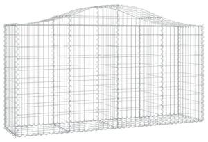 Kosze gabionowe, 4 szt, 200x50x100/120 cm, galwanizowane żelazo
