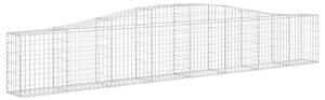 Kosze gabionowe, 2 szt, 400x30x60/80 cm, galwanizowane żelazo