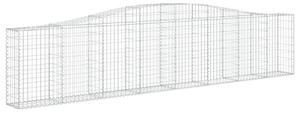 Kosze gabionowe, 3 szt, 400x30x80/100 cm, galwanizowane żelazo