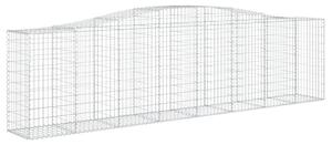 Kosze gabionowe, 4 szt, 400x50x100/120 cm, galwanizowane żelazo