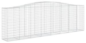 Kosze gabionowe, 2 szt, 400x50x120/140 cm, galwanizowane żelazo