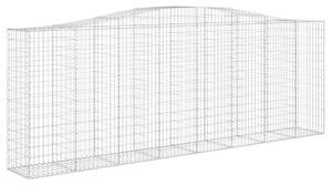 Kosze gabionowe, 2 szt, 400x50x140/160 cm, galwanizowane żelazo