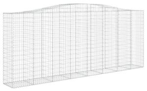 Kosze gabionowe, 2 szt, 400x50x160/180 cm, galwanizowane żelazo