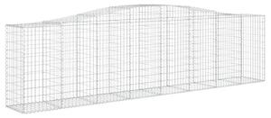 Kosze gabionowe, 3 szt, 400x50x100/120 cm, galwanizowane żelazo