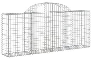 Kosze gabionowe, 2 szt, 200x30x80/100 cm, galwanizowane żelazo