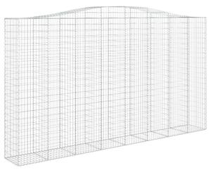 Kosze gabionowe, 2 szt, 400x50x220/240 cm, galwanizowane żelazo