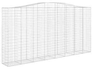 Kosze gabionowe, 2 szt, 400x50x200/220 cm, galwanizowane żelazo