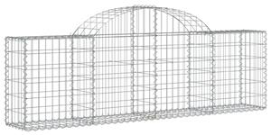 Kosze gabionowe, 2 szt, 200x30x60/80 cm, galwanizowane żelazo