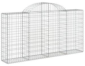 Kosze gabionowe, 2 szt, 200x30x100/120 cm, galwanizowane żelazo