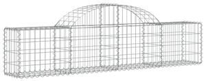 Kosze gabionowe, 2 szt, 200x30x40/60 cm, galwanizowane żelazo