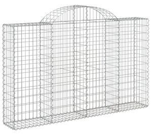 Kosze gabionowe, 2 szt, 200x30x120/140 cm, galwanizowane żelazo