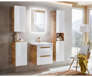 Szafka pod umywalkę ARUBA 824 50 cm biała/dąb
